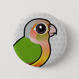 Birdorable Pineapple Green-cheeked Conure Button