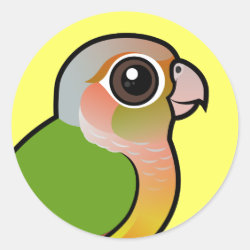 Pineapple Green-cheeked Conure Round Sticker