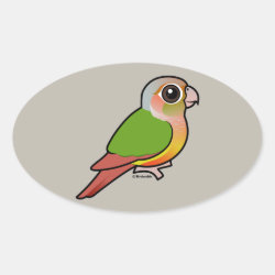 Pineapple Green-cheeked Conure Oval Sticker