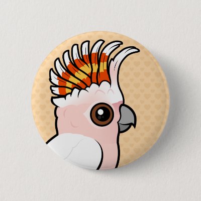 Birdorable Pink Cockatoo Pinback Button