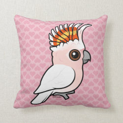 Pink Cockatoo Cotton Throw Pillow