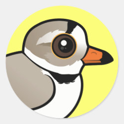 Birdorable Piping Plover Round Sticker