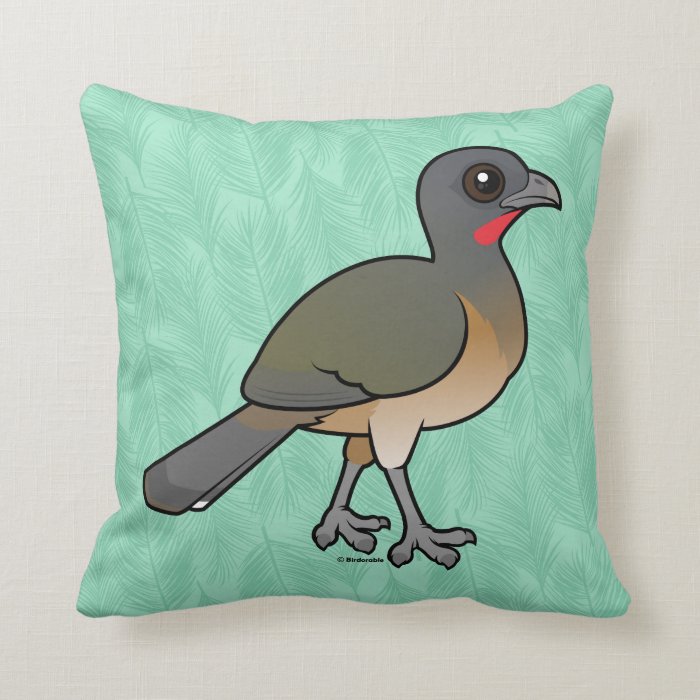 Birdorable Plain Chachalaca Throw Pillows