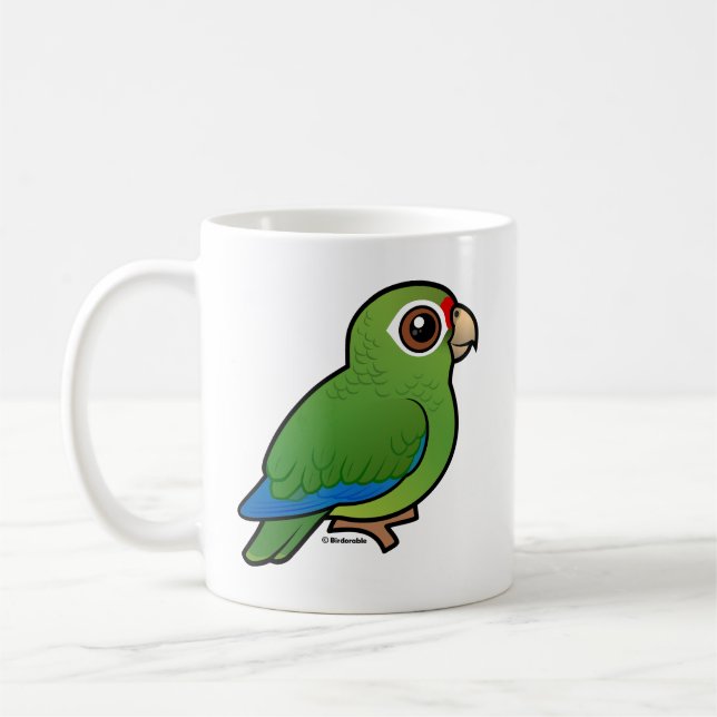 Birdorable Puerto Rican Amazon Cute Cartoon Parrot Coffee Mug (Left)