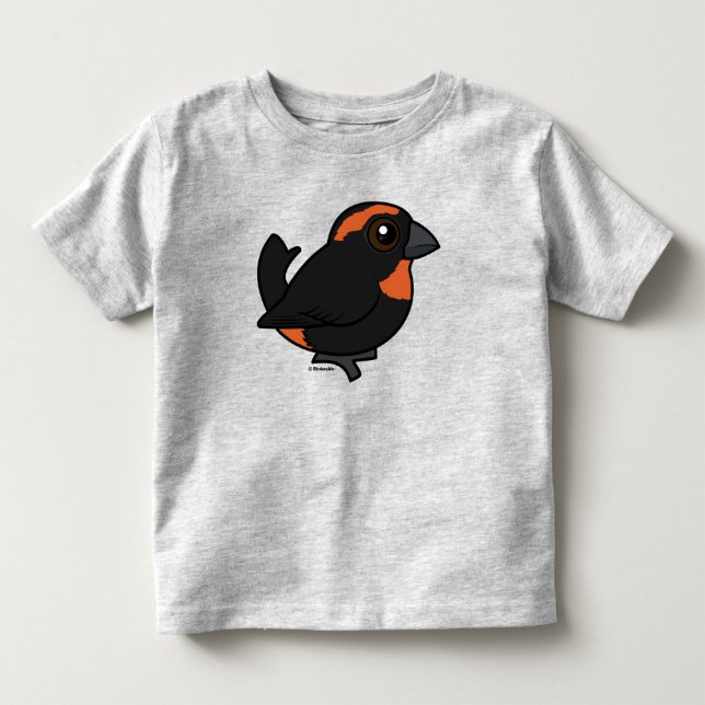 Birdorable Puerto Rican Bullfinch Cartoon Bird Toddler T-shirt (Front)