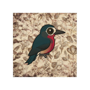 Birdorable Puerto Rican Woodpecker Wood Wall Art