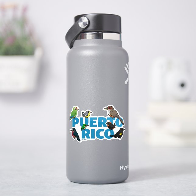 Birdorable Puerto Rico feat. Endemic Birds Sticker (HydroFlask)