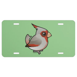 Pyrrhuloxia Aluminum License Plate