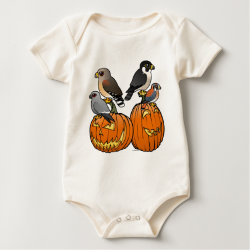 Birdorable Raptors on Pumpkins Infant Organic Creeper