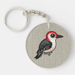 Red-bellied Woodpecker Circle Keychain (double-sided)