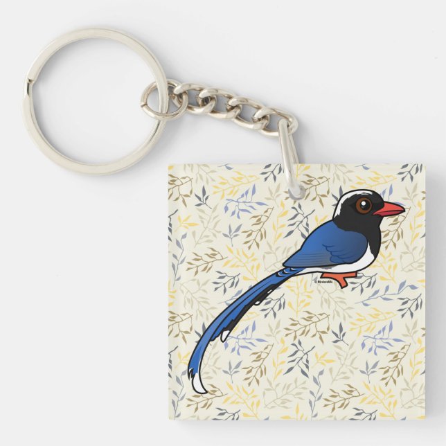 Birdorable Red-billed Blue-Magpie Keychain (Front)