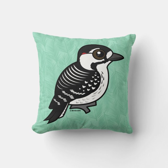 Birdorable Red-cockaded Woodpecker Throw Pillow (Front)