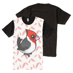 Red-crested Cardinal Men's American Apparel All-Over Printed Panel T-Shirt
