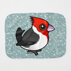 Red-crested Cardinal Burp Cloth