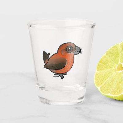 Birdorable Red Crossbill Shot Glass