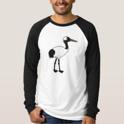 Red-crowned Crane Men's Canvas Long Sleeve Raglan T-Shirt