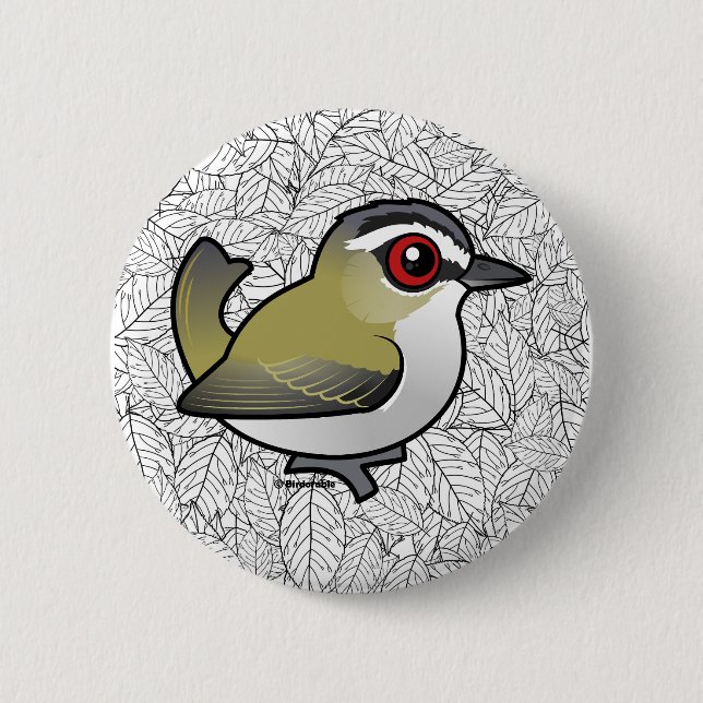 Birdorable Red-eyed Vireo Button (Front)