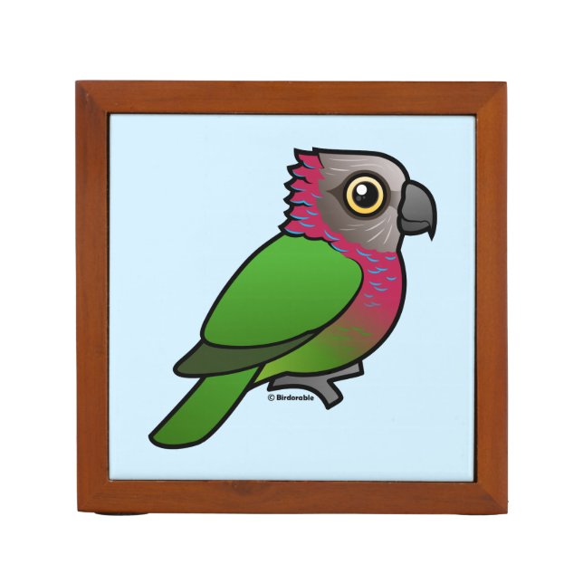 Birdorable Red-fan Parrot Desk Organizer (Front)