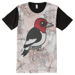 Red-headed Woodpecker Men's American Apparel All-Over Printed Panel T-Shirt