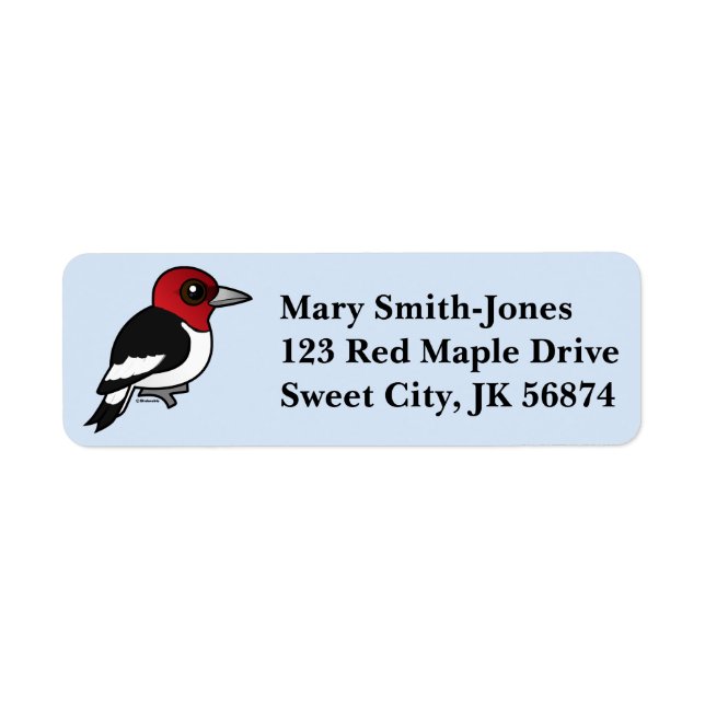 Birdorable Red-headed Woodpecker Label (Front)