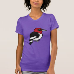 Red-headed Woodpecker Women's American Apparel Fine Jersey Short Sleeve T-Shirt