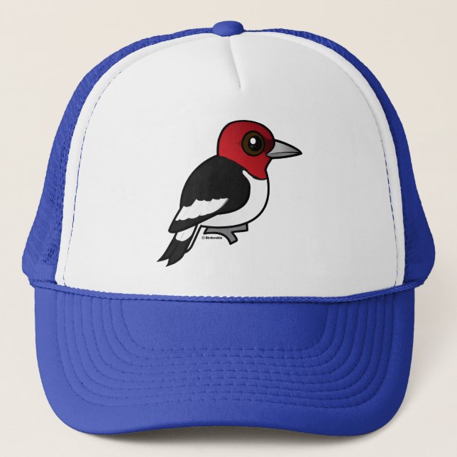 Birdorable Red-headed Woodpecker Trucker Hat (Front)