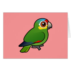 Birdorable Red-lored Parrot Greeting Card