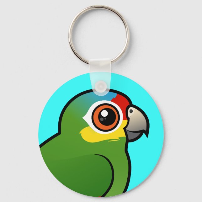 Birdorable Red-lored Parrot Keychain (Front)