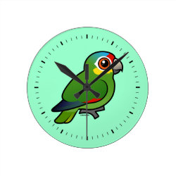 Birdorable Red-lored Parrot Medium Round Wall Clock