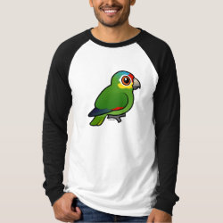 Birdorable Red-lored Parrot Men's Canvas Long Sleeve Raglan T-Shirt