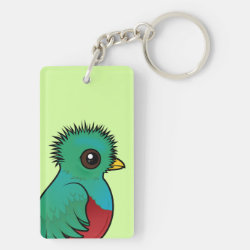 Resplendent Quetzal Rectangle Keychain (double-sided)