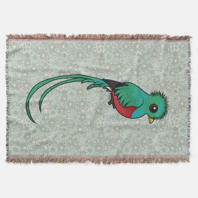 Birdorable Resplendent Quetzal Throw Blanket