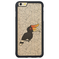 Rhinoceros Hornbill Carved iPhone 6 Plus Slim Wood Case