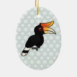 Rhinoceros Hornbill Oval Ornament