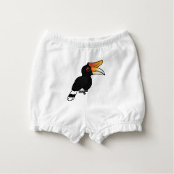 Rhinoceros Hornbill Baby's Ruffled Diaper Cover
