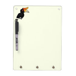 Rhinoceros Hornbill Vertical Dry-erase Board with Keychain holder and Pen