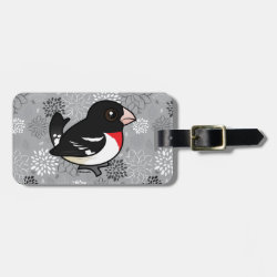Birdorable Rose-breasted Grosbeak Small Luggage Tag with leather strap