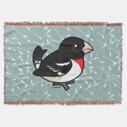 Birdorable Rose-breasted Grosbeak Throw Blanket
