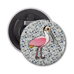 Roseate Spoonbill Button Bottle Opener
