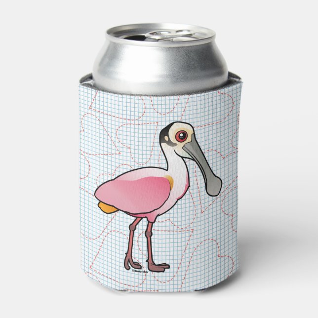 Birdorable Roseate Spoonbill Can Cooler (Can Front)
