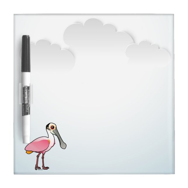 Birdorable Roseate Spoonbill Dry-Erase Board (Front)
