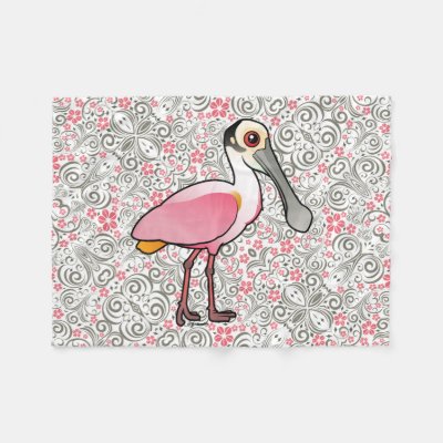 Birdorable Roseate Spoonbill Fleece Blanket