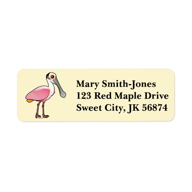 Birdorable Roseate Spoonbill Label (Front)