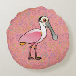 Roseate Spoonbill Round Throw Pillow (16