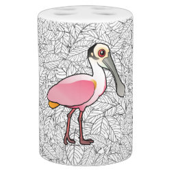 Roseate Spoonbill Toothbrush Holder and Soap Dispenser Set