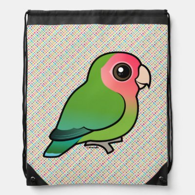 Birdorable Rosy-faced Lovebird Drawstring Bag