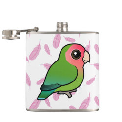 Birdorable Rosy-faced Lovebird Vinyl Wrapped Flask, 6 oz.