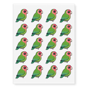 Birdorable Rosy-faced Lovebird Temporary Tattoos