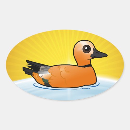 Birdorable Ruddy Shelduck Oval Sticker