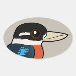 Rufous-bellied Kookaburra Oval Sticker